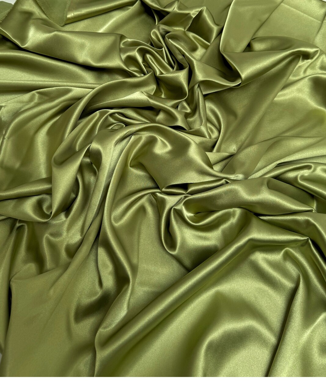 Sage Green Stretch Charmeuse Satin Fabric by the Yard, 58" Wide Silky Lightweight Satin for Bridesmaid Dresses, Gowns, Lingerie